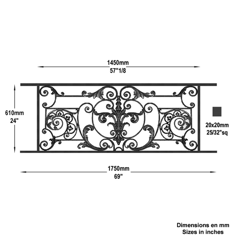 Appui de fentre Amboise longueur 1750mm hauteur 610mm Appuis de fentres AMBOISE Appuis de fen