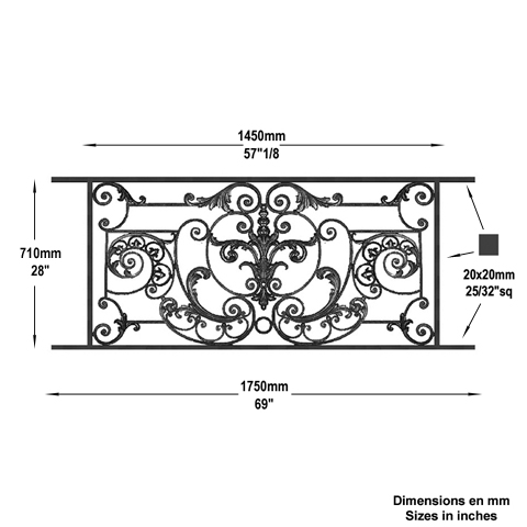 Appui de fentre Amboise longueur 1750mm hauteur 710mm Appuis de fentres AMBOISE Appuis de fen