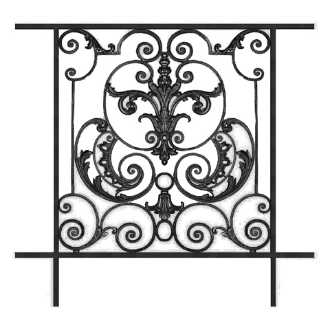 Garde-corps Amboise longueur 1150mm hauteur 1100mm Balustrade AMBOISE Balustrade en fonte