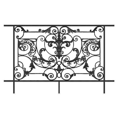 Garde-corps Amboise longueur 1750mm hauteur 1100mm Balustrade AMBOISE Balustrade en fonte