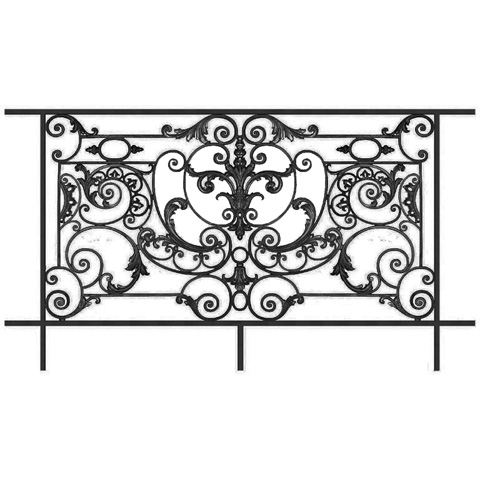 Garde-corps Amboise longueur 1950mm hauteur 1100mm Balustrade AMBOISE Balustrade en fonte