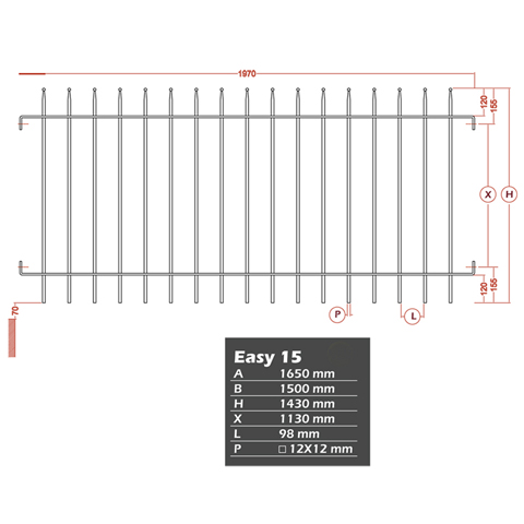 Grille cloture EASY 15 prte  poser Grille hauteur 1,2m et 1,5m Clture EASY