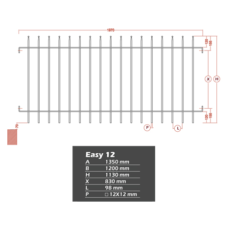 Grille cloture EASY 12 prte  poser Grille hauteur 1,2m et 1,5m Clture EASY