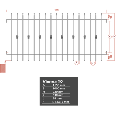 Grille de cloture VIENNA 10 prte  poser Grille hauteur 1m et 1,2m Clture VIENNA