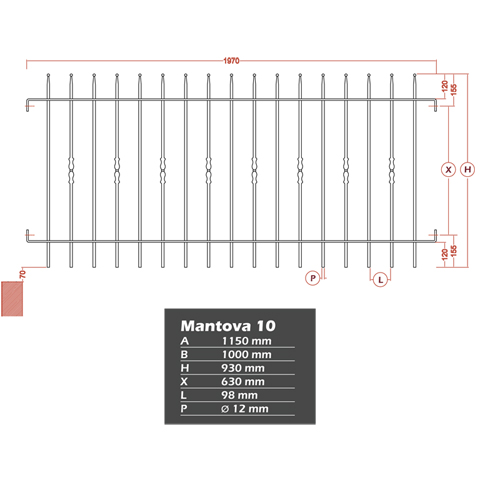 Grille de cloture MANTOVA 10 prte  poser Grille hauteur 1m et 1,2m Clture MANTOVA