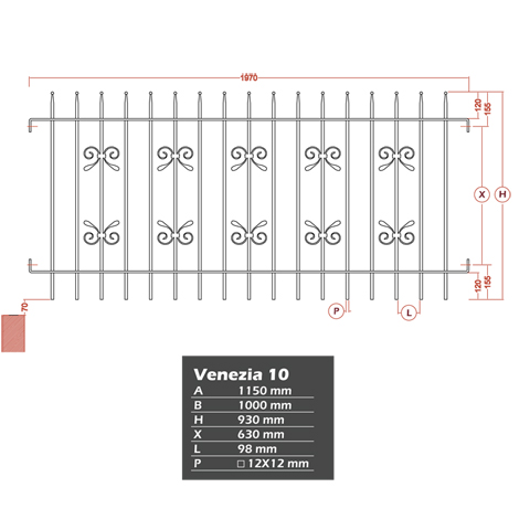 Prt  Poser et Kits Grille de cloture VENEZIA 10 prte  poser