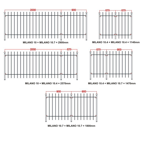 Grille de cloture MILANO 10 prte  poser Grille hauteur 1m Clture MILANO