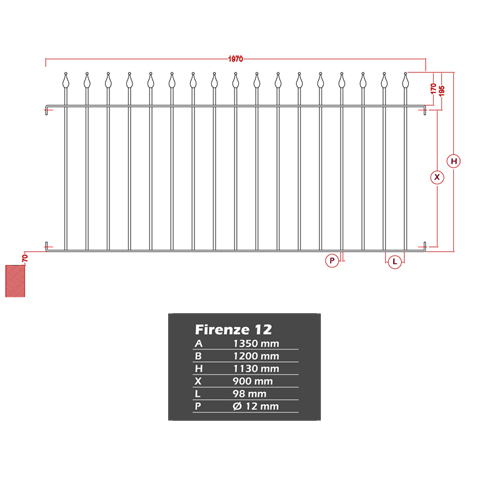 Grille de cloture FIRENZE 10 prte  poser hauteur 1m, 1,2m et1,5m Clture FIRENZE