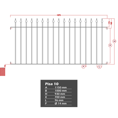 Grille de cloture PISA 10 prte  poser Grille hauteur 1m et 1,5m Clture PISA