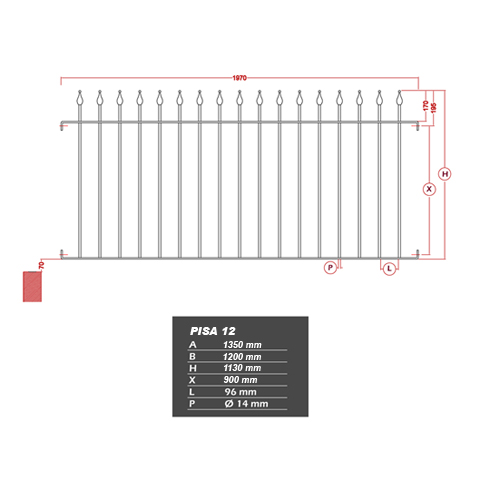 Grille de cloture PISA 12 prte  poser Grille hauteur 1m et 1,5m Clture PISA