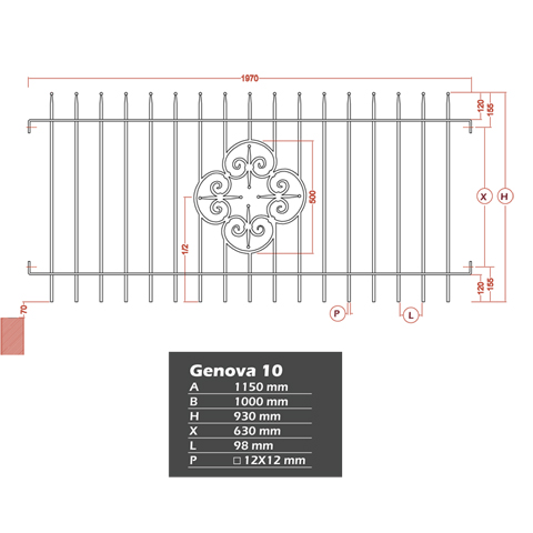 Grille de cloture GENOVA 10 prte  poser Grille hauteur 1m et 1,2m Clture GENOVA