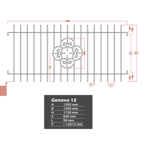 Grille de cloture GENOVA 12 prte  poser Grille hauteur 1m et 1,2m Clture GENOVA