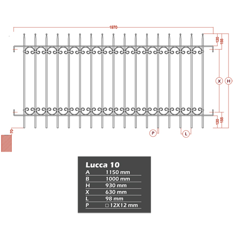 Grille de cloture LUCCA 10 prte  poser Grille hauteur 1m et 1,2m Clture LUCCA