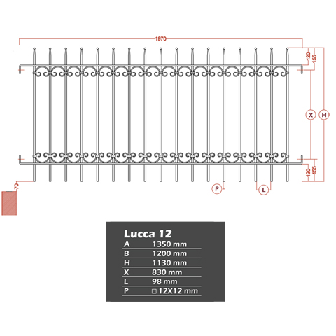 Grille de cloture LUCCA 12 prte  poser Grille hauteur 1m et 1,2m Clture LUCCA