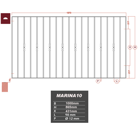 Grille de cloture MARINA 10 prte  poser Grille hauteur 1m et 1,2m Clture MARINA