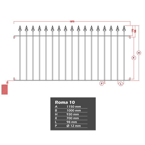 Grille de cloture ROMA 10 prte  poser Grille hauteur 1m et 1,2m Clture ROMA