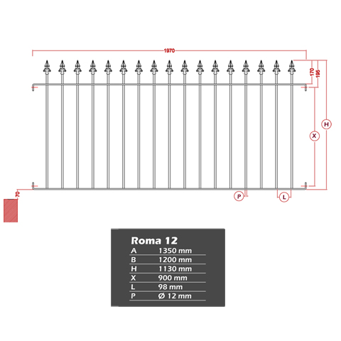 Grille de cloture ROMA 12 prte  poser Grille hauteur 1m et 1,2m Clture ROMA