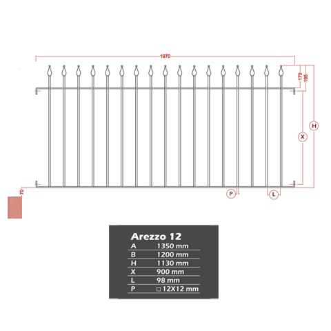 Grille de cloture AREZZO 12 prte  poser Hauteur 1m, 1,2m et 1,5m Clture AREZZO