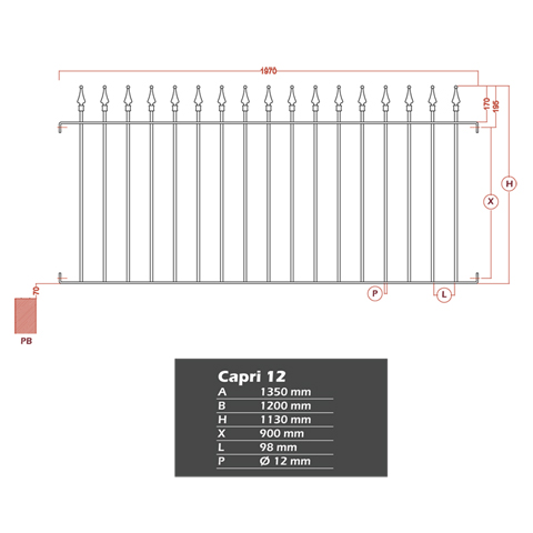 Prt  Poser et Kits Grille de cloture CAPRI 12 prte  poser