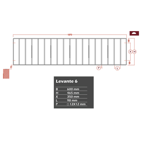 Grille de cloture LEVANTE 6 prte  poser Hauteur 0,6m Clture LEVANTE