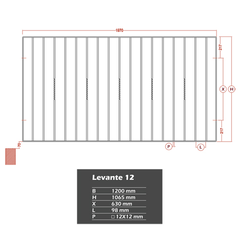 Prt  Poser et Kits Grille de cloture LEVANTE 12 prte  poser