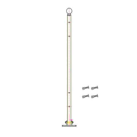 Poteau de cloture Gradius  fixer 1000mm A fixer H1000mm Poteau Gradius