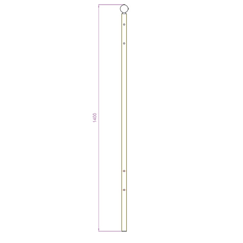 Poteau de cloture Gradius  sceller 1400mm A sceller H1400mm Poteau Gradius