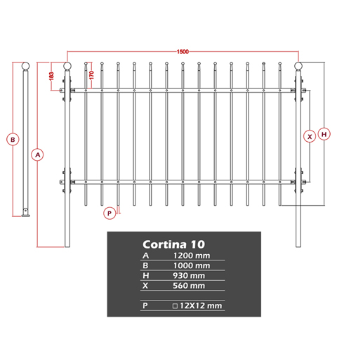 Prt  Poser et Kits Grille de cloture CORTINA 10 prte  poser