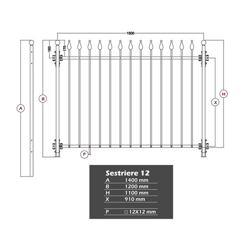 Prt  Poser et Kits Grille de cloture SESTRIERE 12 prte  poser