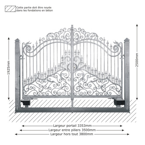 Portail DIANA 3,5m structure motorisable ouverture motorisable Portail DIANA