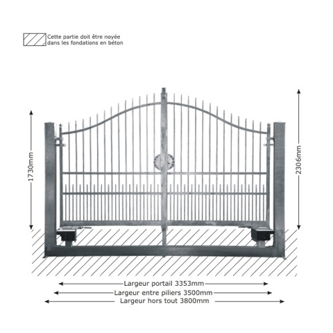 Portail ATENA 3,5m 14x14 structure motorisable ouverture motorisable Portail ATENA