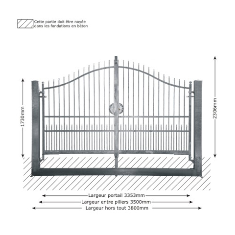 Portail ATENA 3,5m 14x14 structure  manuelle ouverture manuelle Portail ATENA