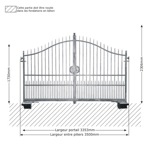 Portail ATENA 3,5m 14x14 ouverture motorisable ouverture motorisable Portail ATENA