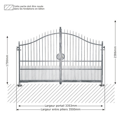 Portail ATENA 3,5m 14x14 ouverture manuelle ouverture manuelle Portail ATENA