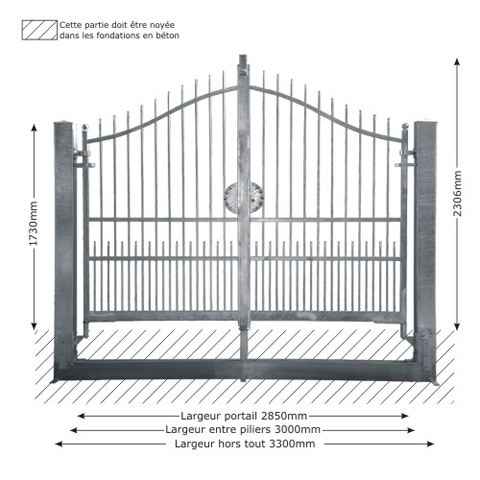 Portail ATENA 3m 14x14 structure  manuelle ouverture manuelle Portail ATENA