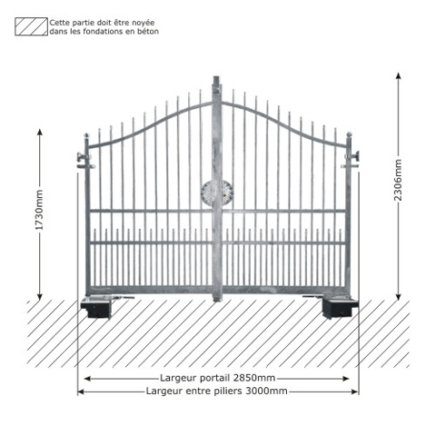 Portail ATENA 3m 14x14 ouverture motorisable ouverture motorisable Portail ATENA