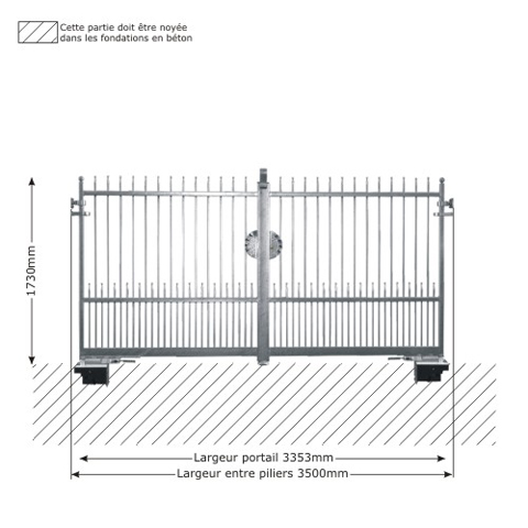 Portail IRIS 3,5m 12x12 ouverture motorisable ouverture mcanisable Portail IRIS - DEMETRA