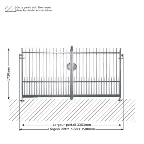 Portail IRIS 3,5m 12x12 ouverture manuelle ouverture manuelle Portail IRIS et DEMETRA