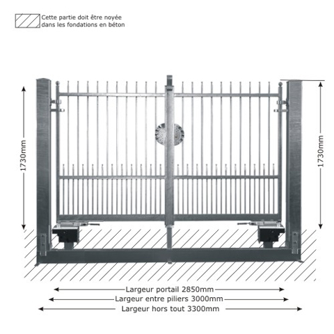 Portail IRIS 3m 12x12 structure motorisable ouverture mcanisable Portail IRIS - DEMETRA