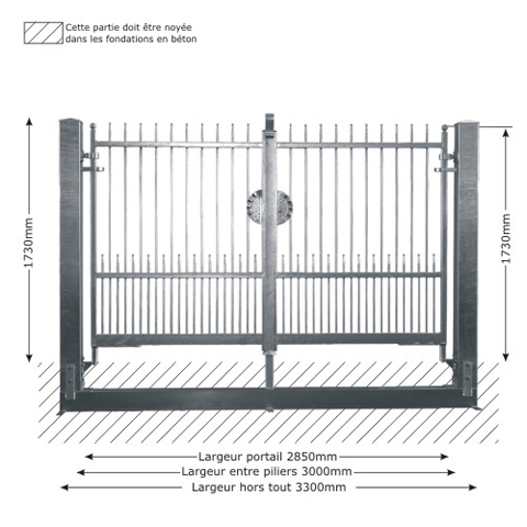 Portail IRIS 3m 12x12 structure  manuelle ouverture manuelle Portail IRIS et DEMETRA