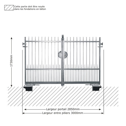 Portail IRIS 3m 12x12 ouverture motorisable ouverture mcanisable Portail IRIS et DEMETRA