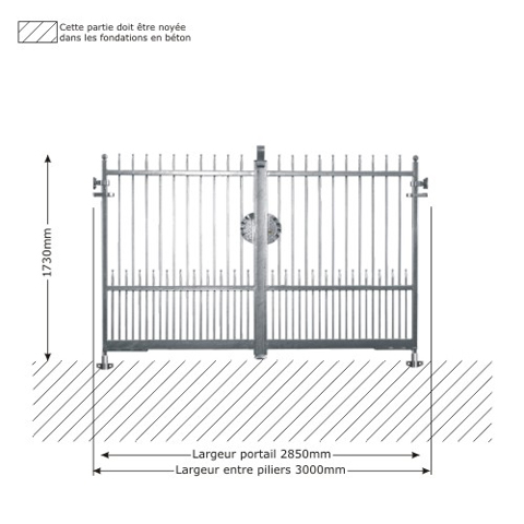 Portail IRIS 3m 12x12 ouverture manuelle ouverture manuelle Portail IRIS et DEMETRA