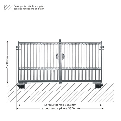 Portail GEA 3,5m 14x14 ouverture motorisable ouverture mcanisable Portail GEA