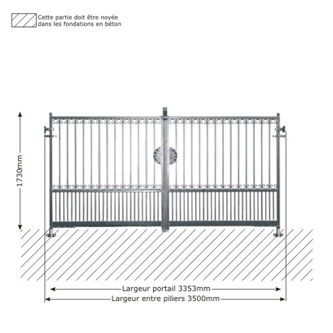 Portail GEA 3,5m 14x14mm ouverture manuelle ouverture manuelle Portail GEA