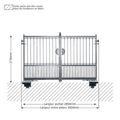 Portail GEA 3m 14x14mm ouverture motorisable ouverture mcanisable Portail GEA