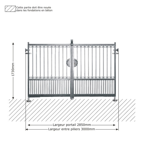 Portail GEA 3m 14x14mm ouverture manuelle ouverture manuelle Portail GEA