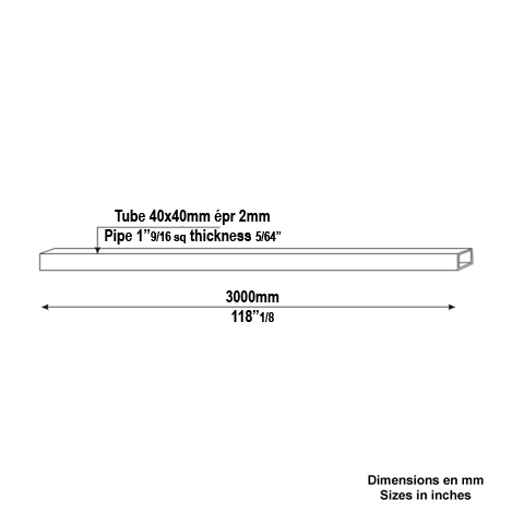 Tube de pergola 40x40x2mm longueur 3m en acier galvanis zinzimir pices dtaches Pergola MIST