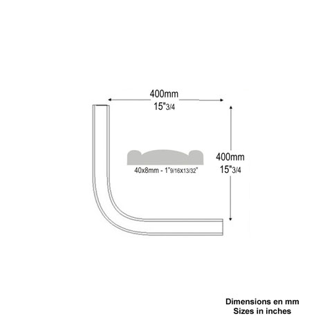 Coude 90 acier 40x8mm Coude Main courante profile