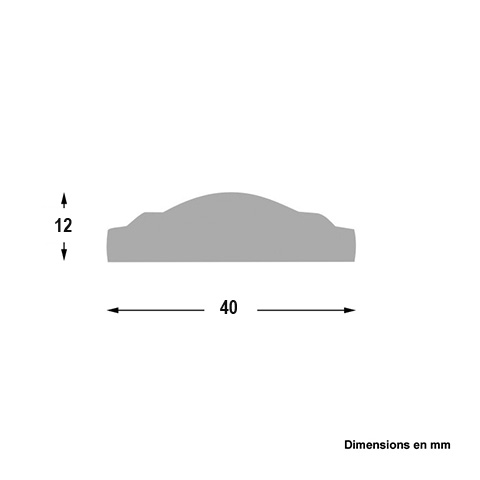 Main courante acier 40x12mm longueur 3m en acier moulur Acier Main courante moulure