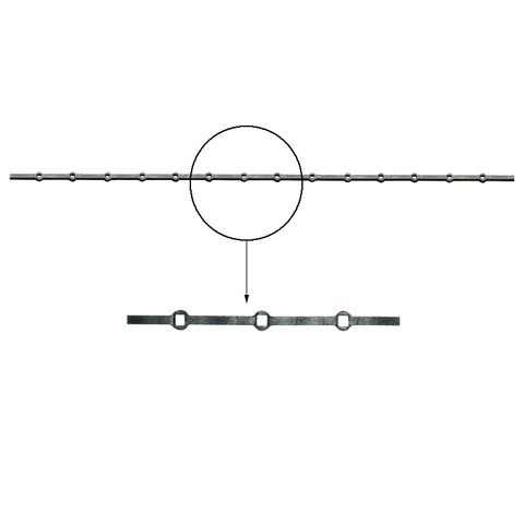 Barres 14x14mm 14 trous renfls 14x14mm carrs pour clotures et grilles de dfense Barre  trou